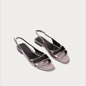 Rachel Comey Veluza Pewter Metallic slingback Sandals 8